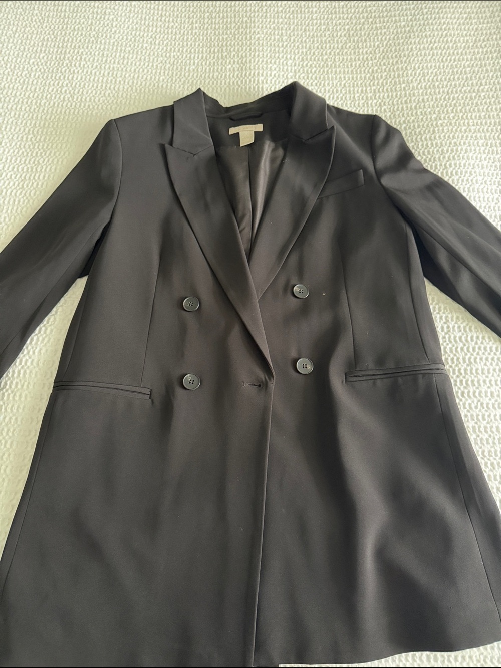Classic Black Double-Breasted Women's Blazer Coat